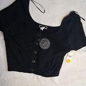 Womens XL  black cropped sweater